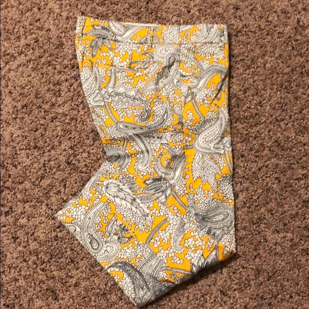 J. Crew Petite Size 2 Paisley Yellow Skimmers
